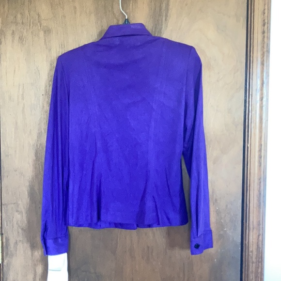 Vintage purple office jacket with shoulder pads petite - Picture 11 of 14